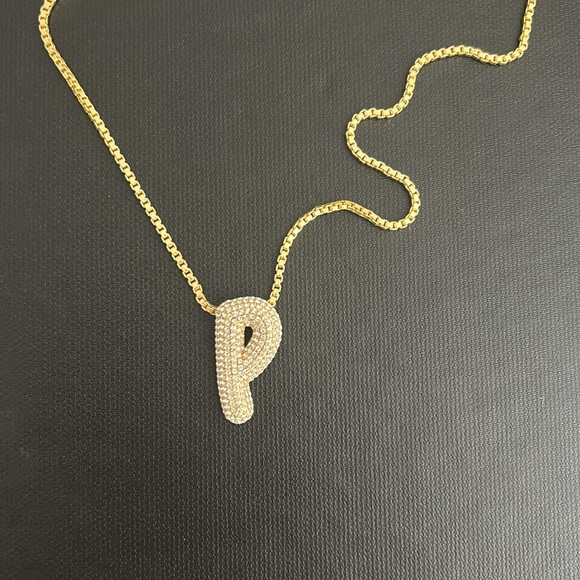 BaubleBar Pavé Bubble Initial Necklace - Picture 2 of 2